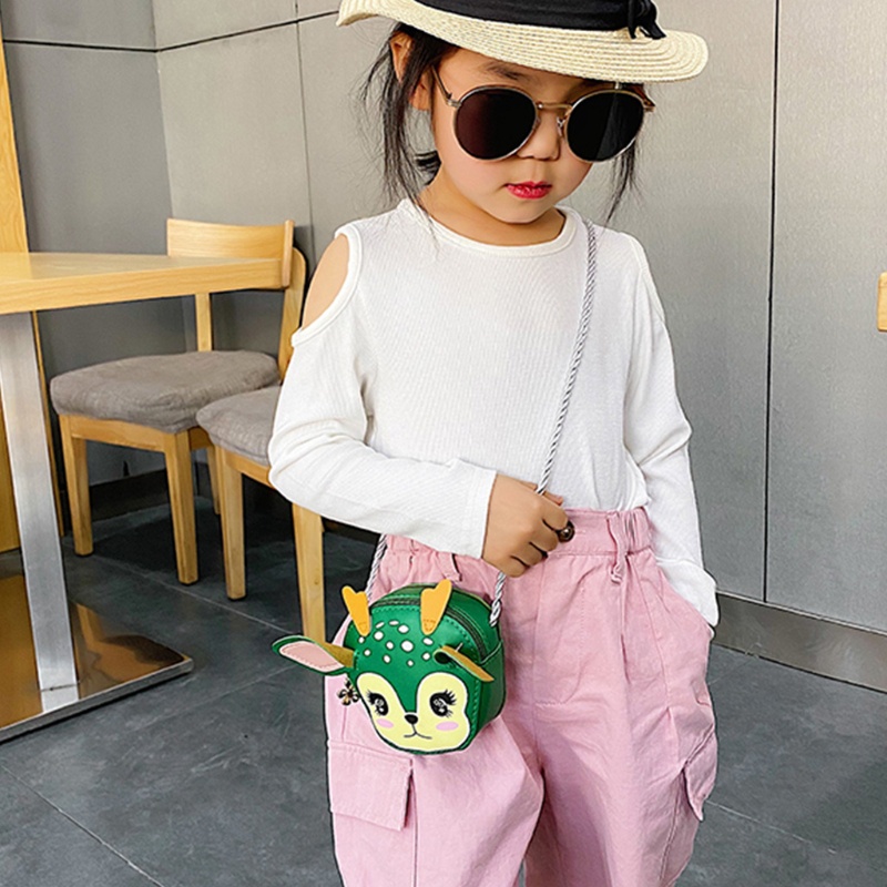 Túi Da Pu Đeo Chéo Mini In Họa Tiết Động Vật Hoạt Hình