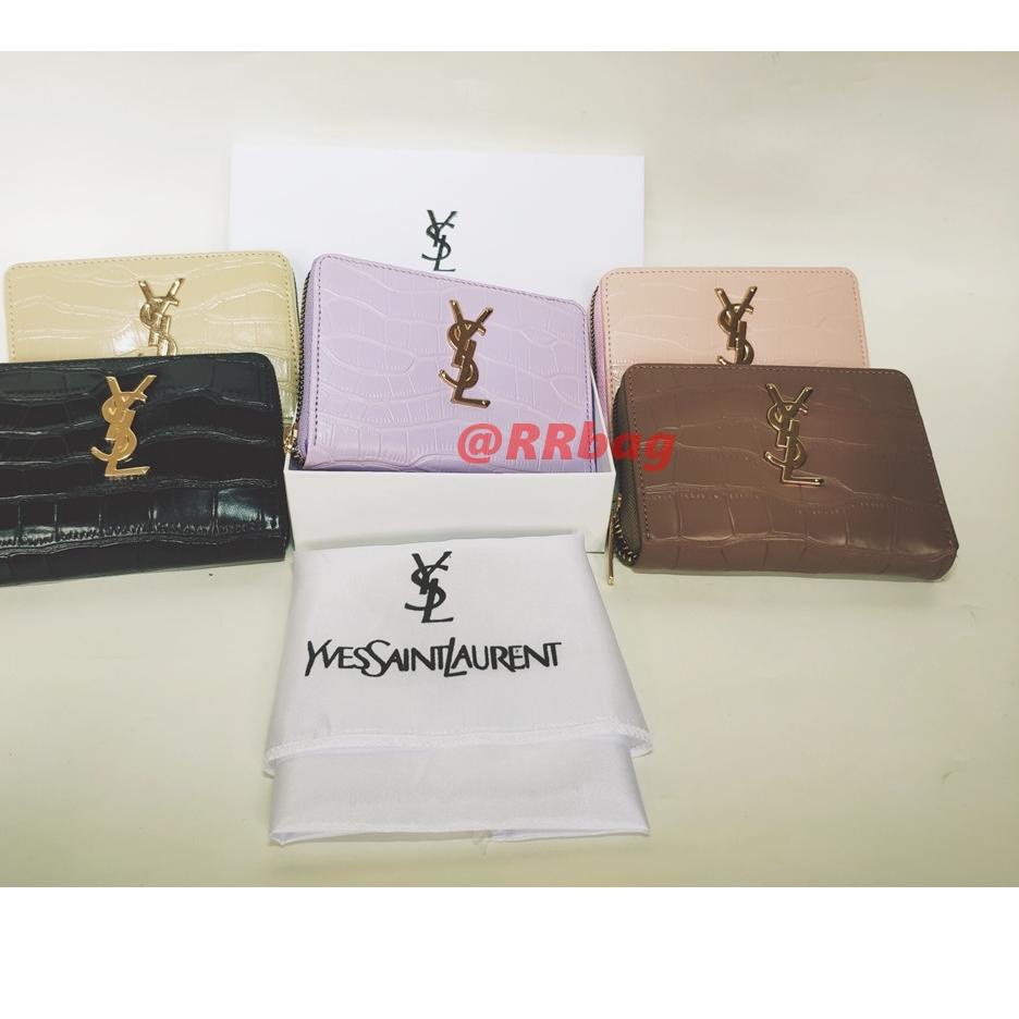 Ysl CROCO Ví Mini Đựng Thẻ / Hộp Đựng Thẻ + Túi Đựng Chống Bụi.