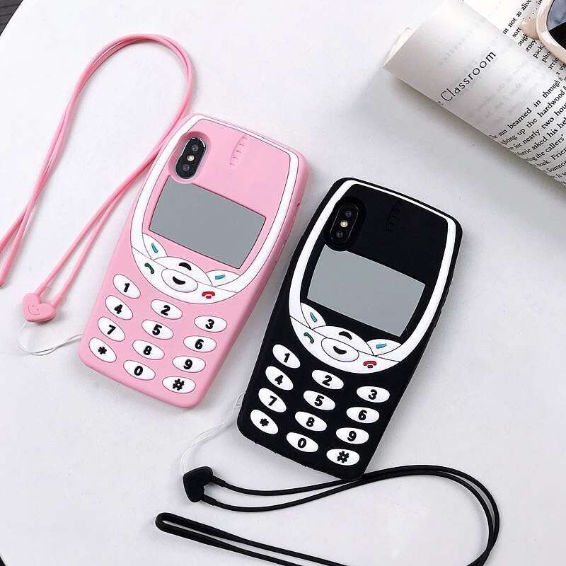 Ốp Điện Thoại Silicon Mềm Chống Sốc Kèm Dây Đeo Phong Cách Retro Cho Nokia