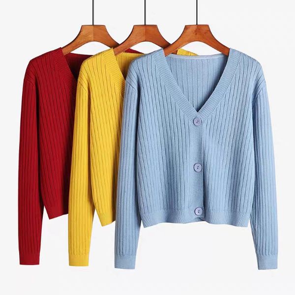 Áo khoác len 💖 FreeShip đơn 50k 💖 Áo len cardigan thu đông ngắn basic 2020 | BigBuy360 - bigbuy360.vn