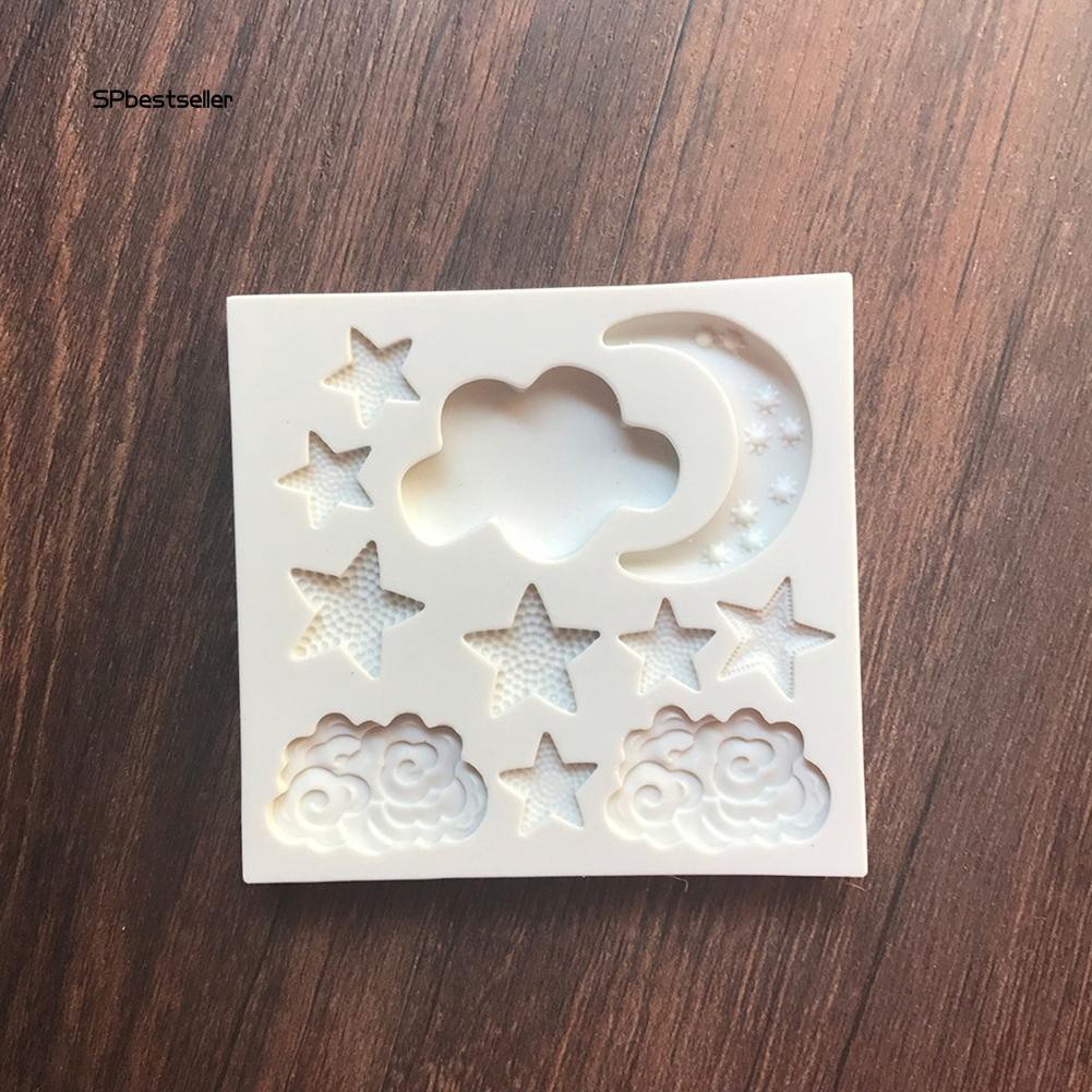 Khuôn làm bánh kẹo bằng silicon tạo hình mặt trăng và ngôi sao
