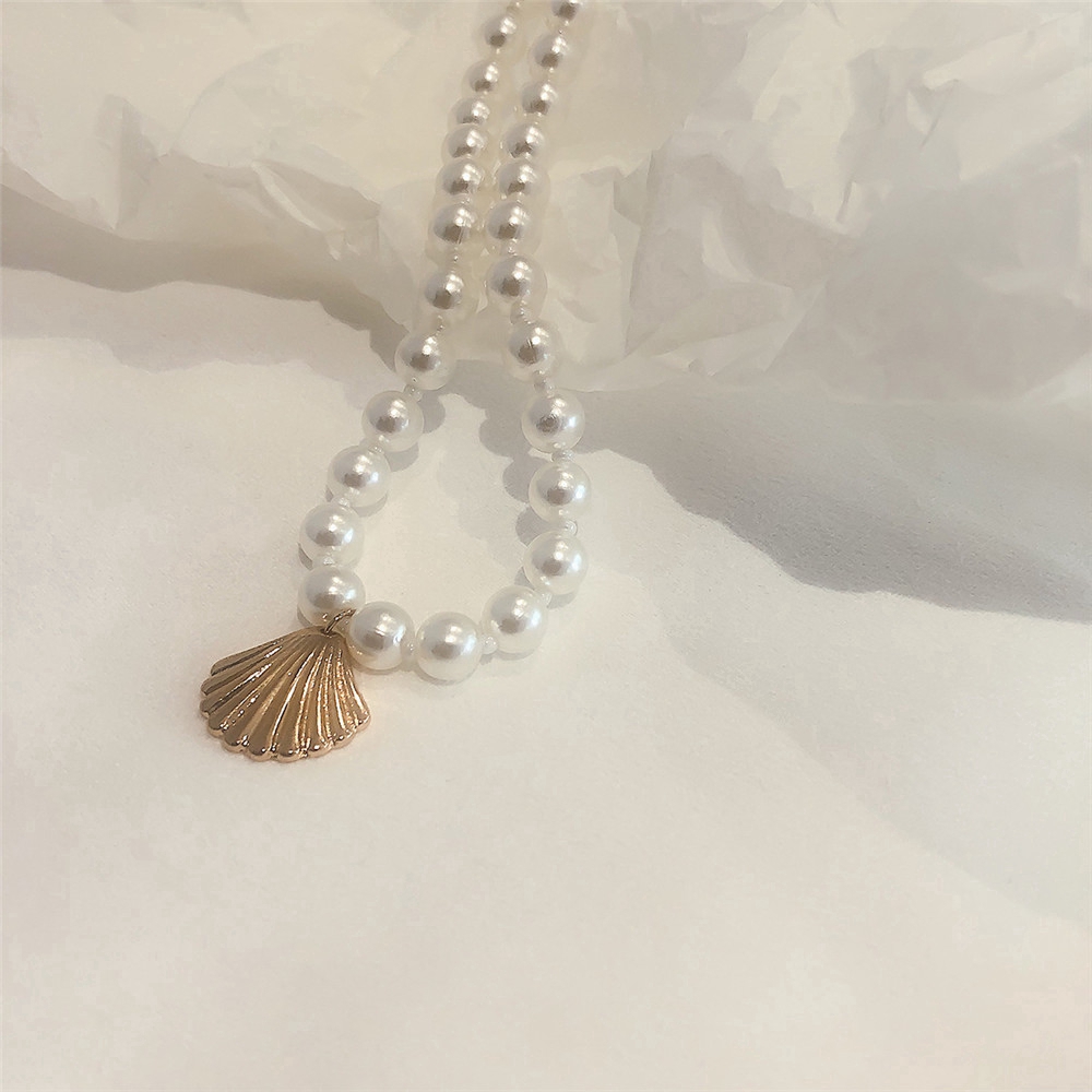 Vòng Cổ Choker Chất Liệu Kim Loại Đính Ngọc Trai Nhân Tạo