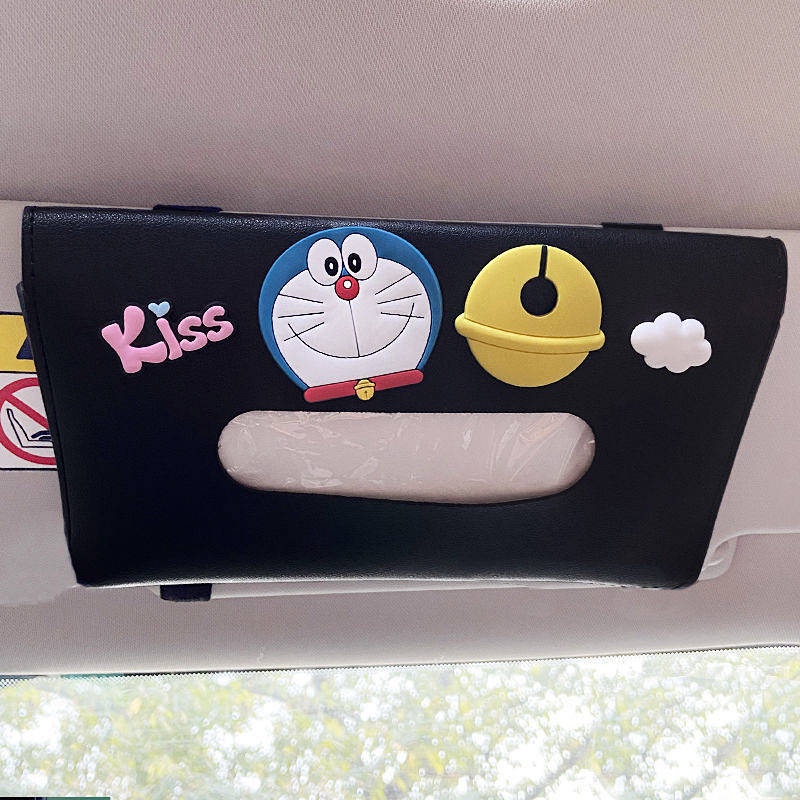 Car Tissue Box Sun Visor Hanging Female Cute Internet-Famous Decoration Car Tissue Bag Sets Front Row Car Tissue Box Auto department store supplies