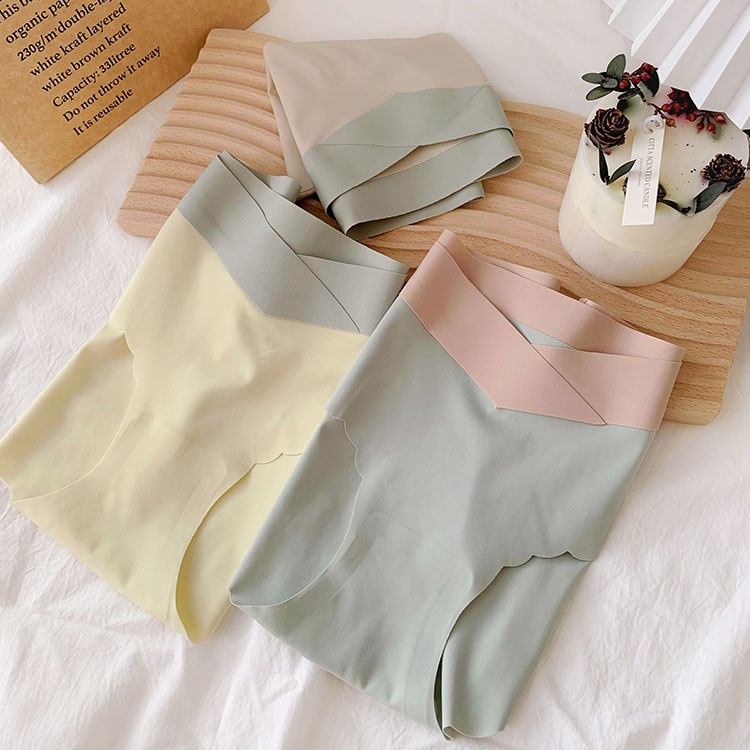 SET 4 QUẦN LÓT BẦU VÀ SAU SINH CẠP CHÉP VIỀN SÓNG KHÔNG ĐƯỜNG MAY CHẤT LỤA BĂNG KHÁNG KHUẨN CHO MẸ BẦU MANG THAI
