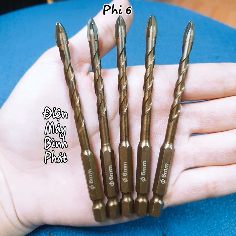 Mũi Khoan Đa Năng Chuôi Lục Giác Sịn Phi 4mm - 6mm -8mm-10mm-12mm