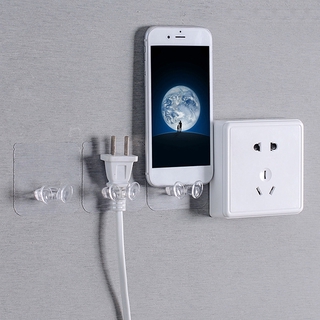 Set 4 Móc Treo Phích Cắm Điện Dán Tường Trong Suốt