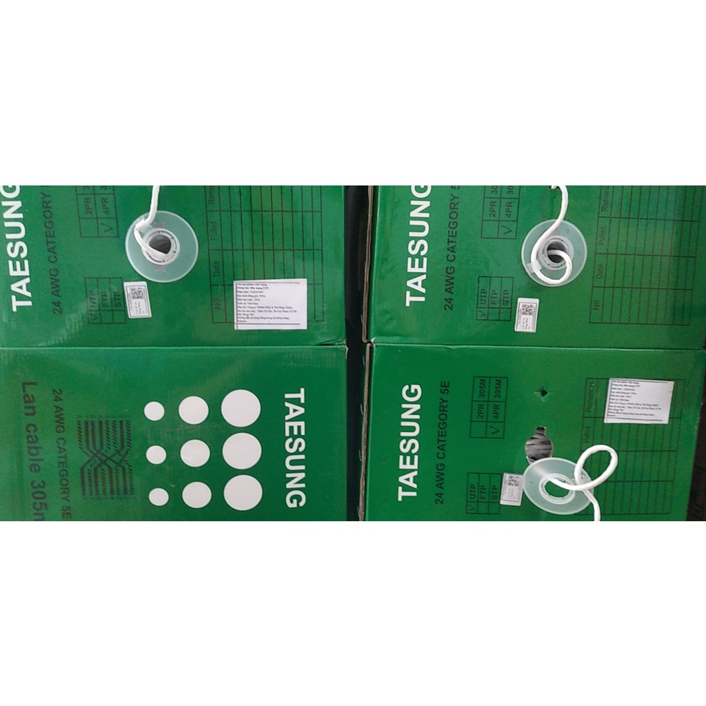 Dây cáp mạng 8 sợi Teasung UTP Cat5e hợp kim, cuộn 305met