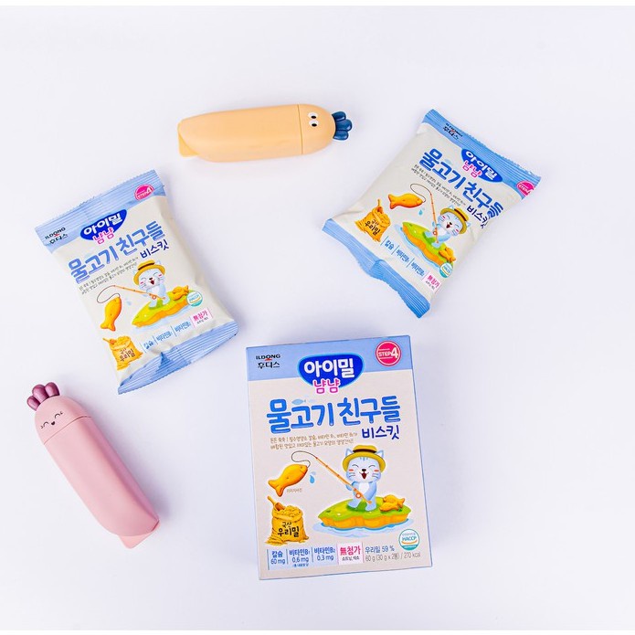 Bánh quy ildong hình cá, khủng long 60g - Hàn Quốc [dateT9/2023]