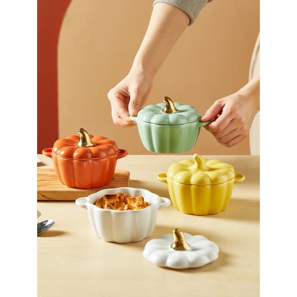 Tô bí ngô / Bát gốm sứ hình bí ngô đủ màu đáng yêu cho căn bếp