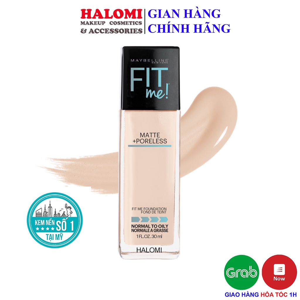 Kem Nền Fit Me Mịn Nhẹ Kiềm Dầu Chống Nắng Maybelline New York Matte Poreless Foundation SPF 22 30ml
