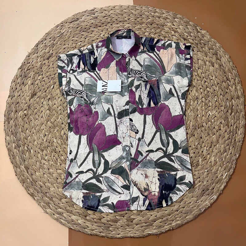 Áo sơ mi Zara hoa tay con