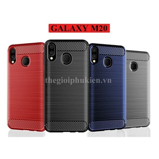 Ốp lưng chống sốc SamSung Galaxy M20 RUGGED ARMOR Vân Sợi Carbon