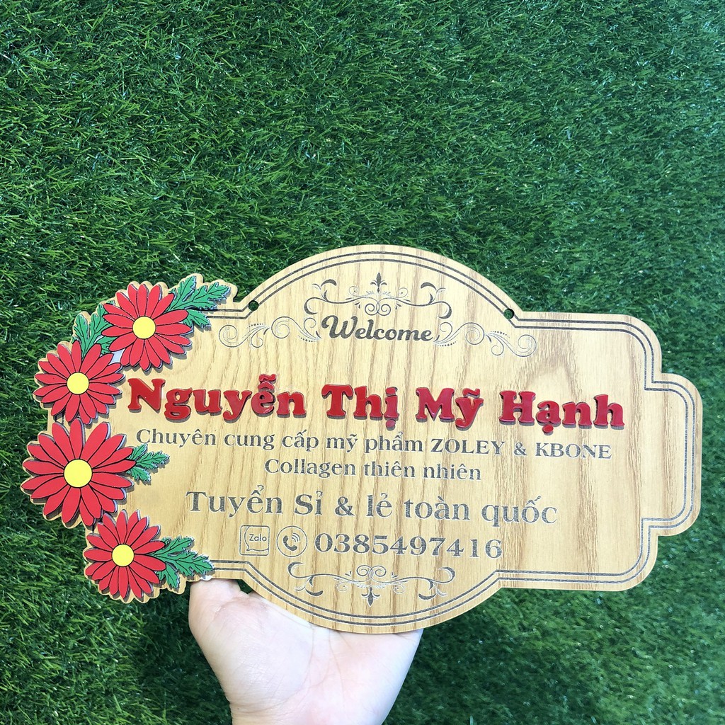 Bảng gỗ decor shop - Ghép hoa nổi bật - Miễn phí thiết kế theo yêu cầu