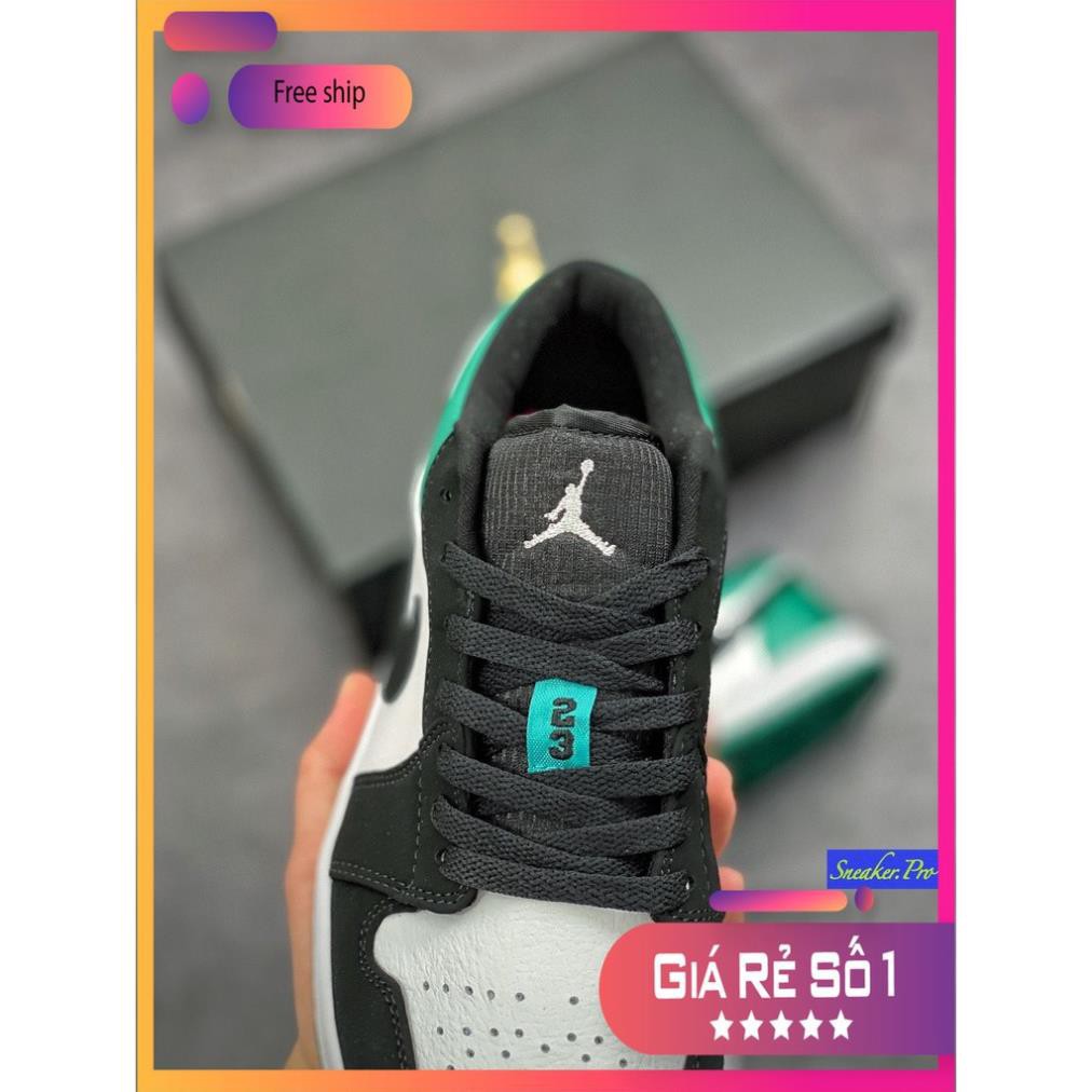 Giày thể thao AIR Jordan 1 Low White Black Mystic Green cổ thấp cho nam và nữ