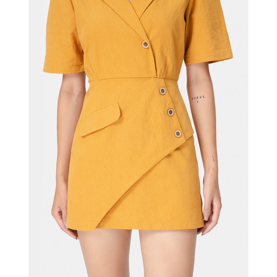 Đầm Ngắn JUNO Cổ Vest Tà Đắp Chéo JNDNG007