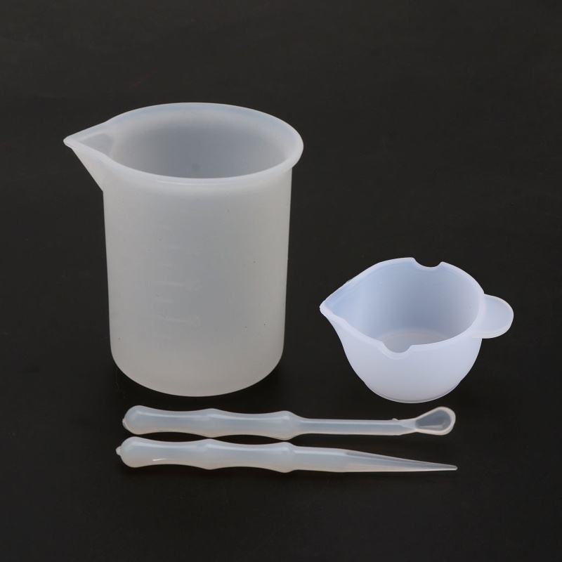 Bộ 4 Cốc Đo Lường Bằng Silicone Dùng Làm Trang Sức Resin UV