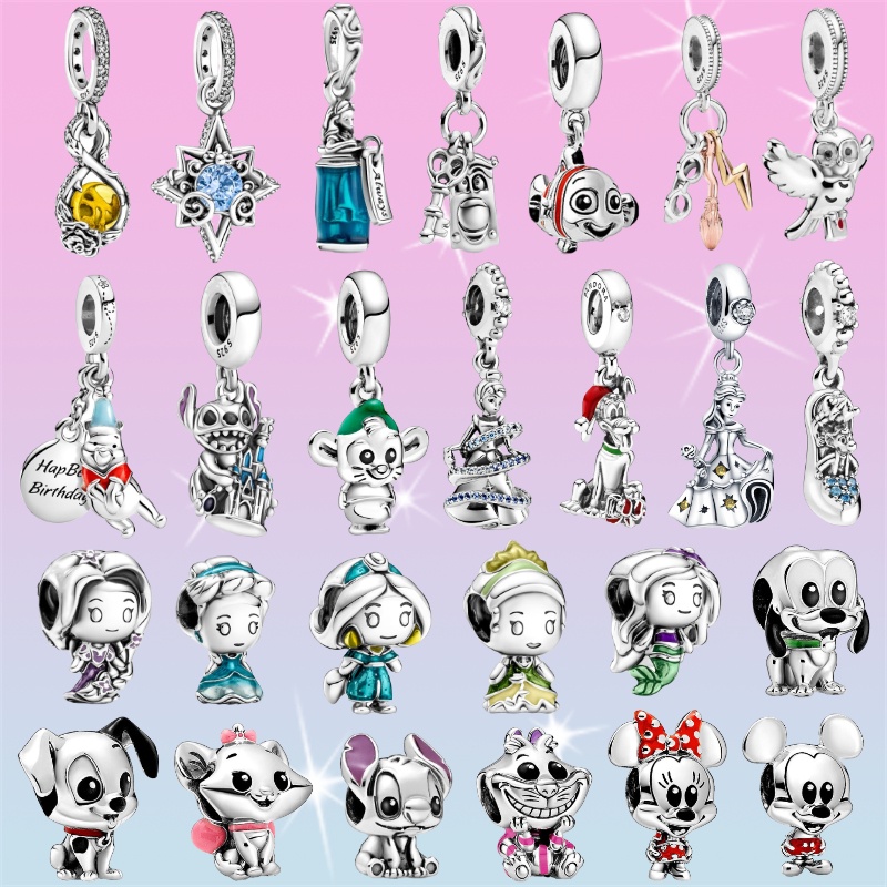 Vòng Tay Mạ Bạc Mặt Hình Chó Elf Disney Dễ Thương Dành Cho Nữ