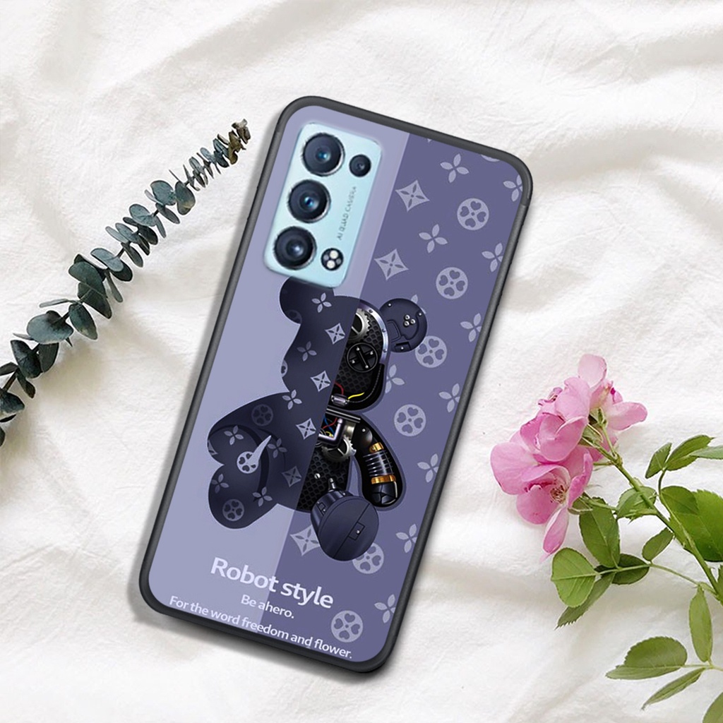 [HOT]ỐP OPPO RENO 6 4G - RENO 6 5G- RENO 6Z - A95 4G - A95 5G - A16  , In Hình Gấu Robot họa tiết L-V màu sắc cực đẹp.