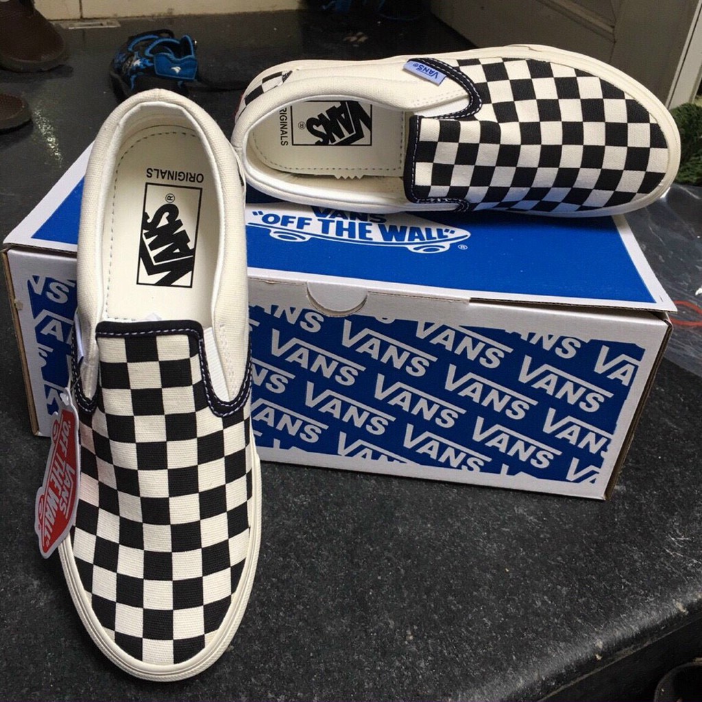 Giày Vans lười caro lót da nam nữ