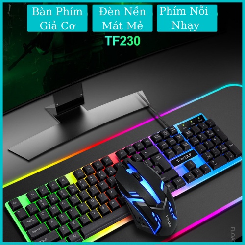 Bộ Bàn Phím Gaming có dây Kèm Chuột Máy Tính Con Báo Có LED 7 Màu Ấn Tượng, Chống Nước Chơi Game Máy Tính