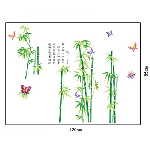 Decal trang trí cây trúc trang nhã