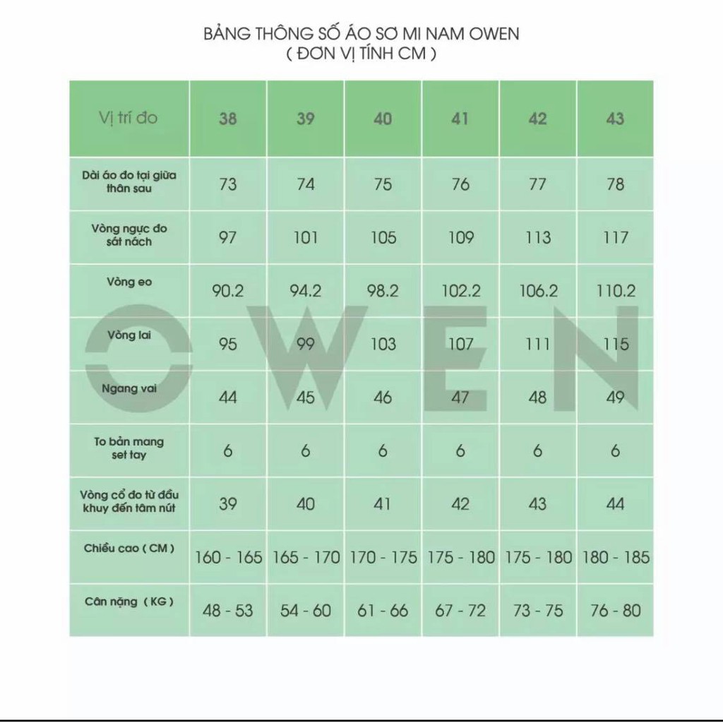 OWEN - Áo Sơ mi ngắn tay Owen chất sợi tre BA90003 - Áo sơ mi nam ngắn tay