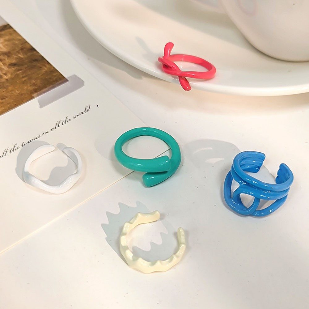 Nhẫn Hở Màu Kẹo Tùy Chỉnh Phong Cách Hàn Quốc Thời Trang Cho Nữ