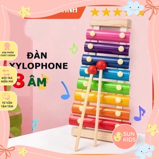 [ KÍCH THÍCH THÍNH GIÁC] đàn gõ 8 thanh bằng gỗ cho bé, đồ chơi âm thanh