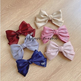 Kẹp Tóc Nơ 3 Tầng Handmade Vải Cao Cấp Ribbon.mimi Maly cột / kẹp