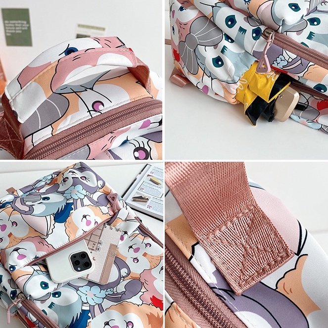 Ba Lô Đi Học/Du Lịch In Họa Tiết Hoạt Hình Phong Cách Nhật Hàn Thời Trang Cho Nữ