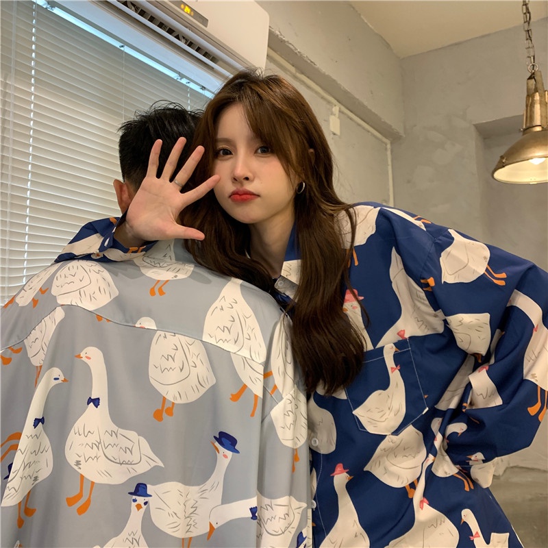 【ZHELIHANGFEI】Áo Sơ Mi Tay Dài Form Rộng Họa Tiết Tranh Sơn Dầu Dễ Phối Đồ