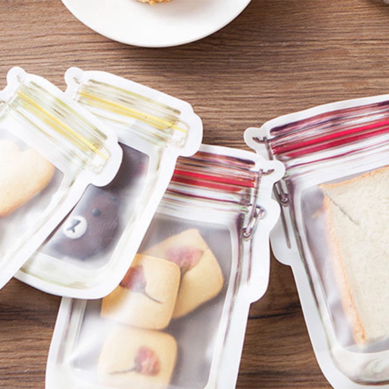 【YKN】3/4PCS  Mason Jar Pattern Food Saver Storage Bags Set kitchen organizer Food storage Bags