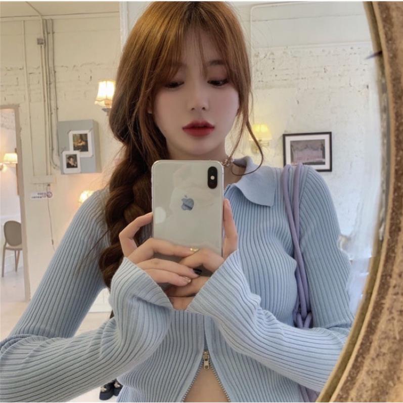 SALE Áo Len Croptop Khóa Kéo Sexy Nữ Thu Đông 2021 Hàng Quảng Châu Siêu Đẹp (Ảnh thật ở cuối)