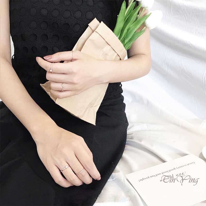 GETNOIVAS Set 5 Nhẫn Đeo Tay Kim Loại Đính Đá Thời Trang Nữ