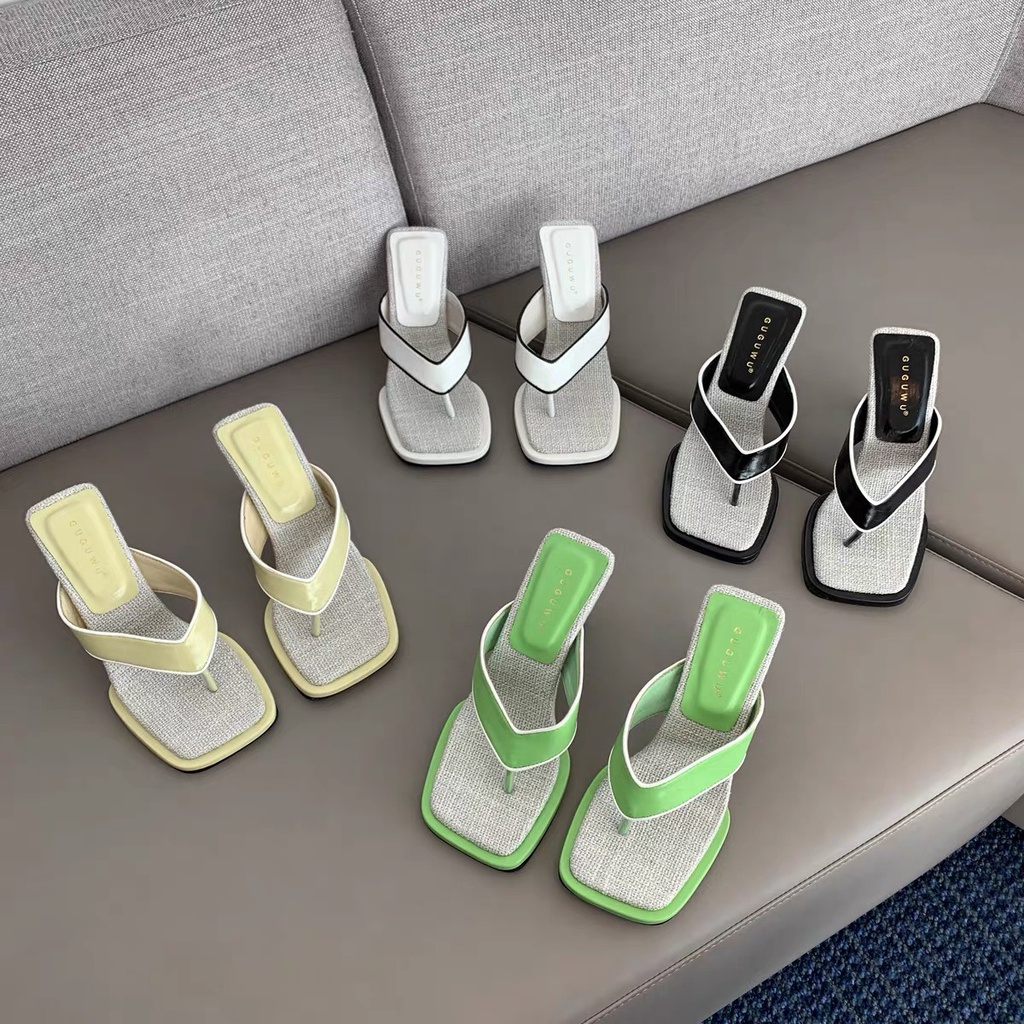 Guốc Nữ Cao Cấp Mũi Vuông Gót Trụ QC Cao 7cm TRINH LÊ SHOP GIÀY DÉP