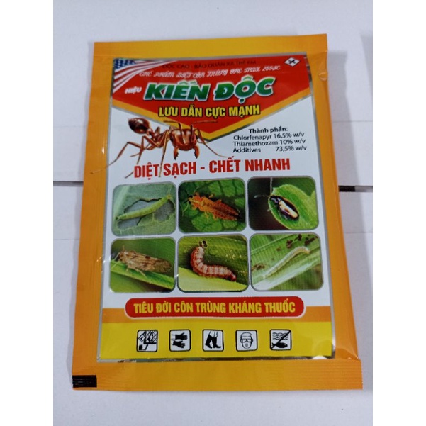 Chế phẩm trừ sâu kháng KIẾN ĐỘC diệt sạch chết nhanh sâu tơ sâu cuốn lá sâu đục trái thân rầy bọ trĩ rệp sáp gói 25ml