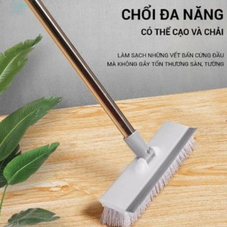 Cây chà sàn nhà tắm cán dài chổi gạt nước cọ rửa 2 đầu xoay 45 độ dễ dàng điều chỉnh độ dài