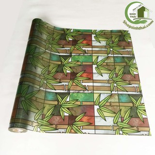 Giấy dán kính cây tre cây trúc, khổ 90cm có sẵn keo