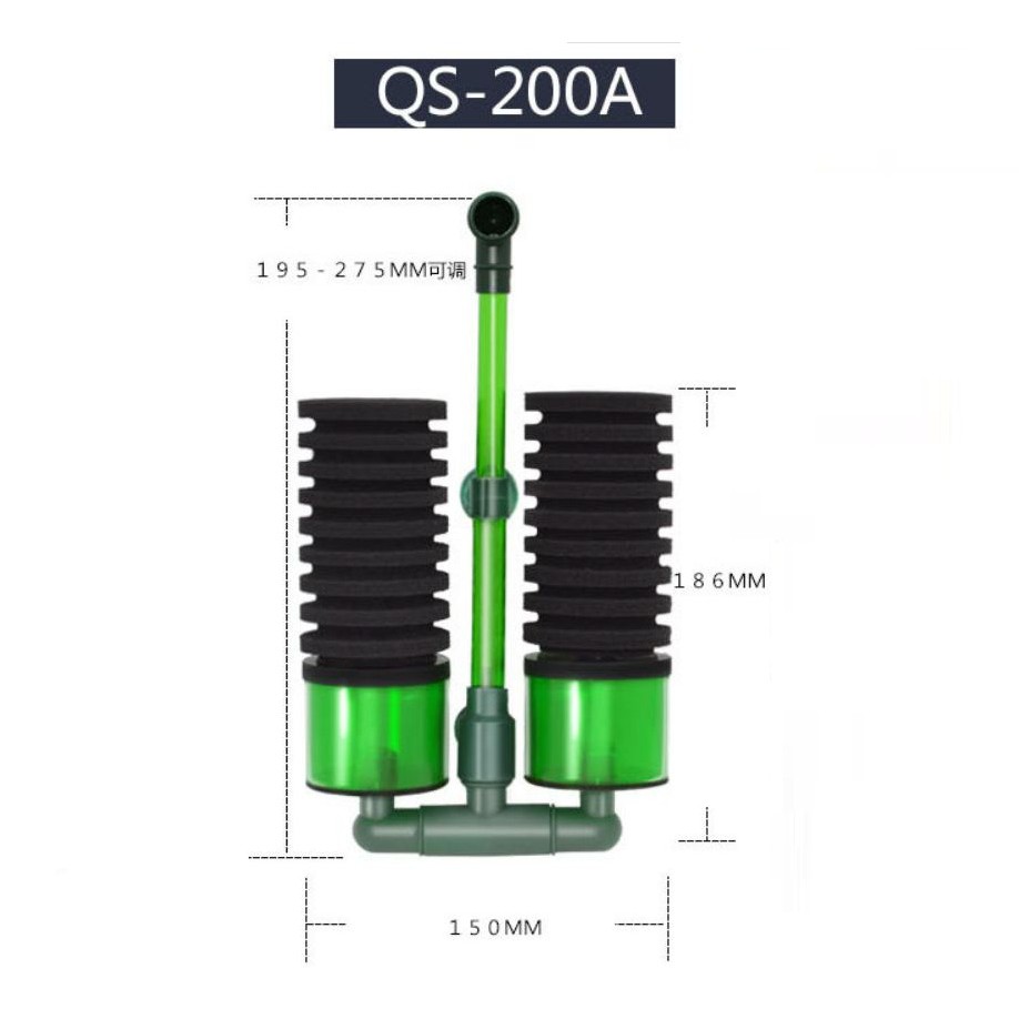 Lọc Bio QS-100A/ 200A nuôi tôm, tép, cá nhỏ