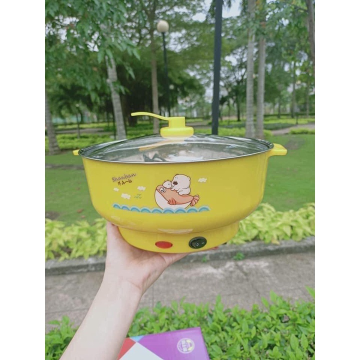 Ca Mì, Nồi Lẩu Mini Hấp Đa Năng Dùng Để Nấu Canh , Chiên, Đun Nước Sôi , Nấu Mỳ ,Hấp Đồ Ăn