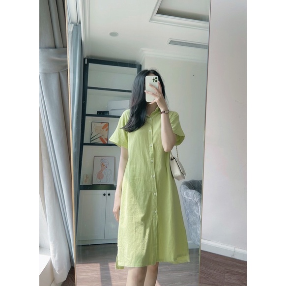 DEVONT DRESS - Váy linen dáng suông dài thắt eo REGEN