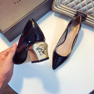 Giày cao gót Versace gót vuông 5p H0163