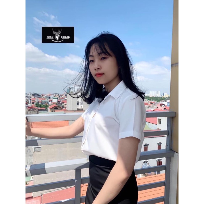 Sơ mi nữ trắng ngắn tay