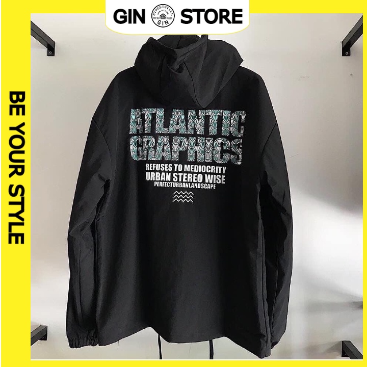 Áo khoác dù rap đen phong cách unisex - kèm ảnh thật (gin store)