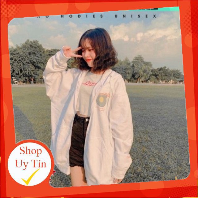 Áo hoodie chống nắng dành cho nam nữ In Hình Egg form rộng unisex loại dây kéo ulzzang có ảnh thật 123 SHOP -Hàng nhập k