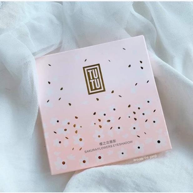 BESTSELLER- Phấn Mắt 12 Ô TuTu Sakura Flowers Eyeshadow Phiên Bản Hoa Anh Đào Chính Hãng TU TU Nội Địa Trung