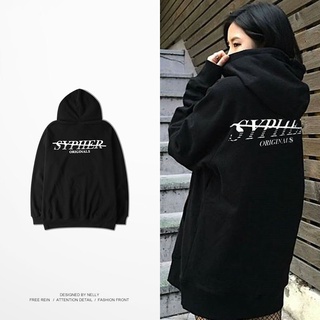 Áo hoodie Nelly nỉ lót lông in hình "SYPHER" áo nỉ