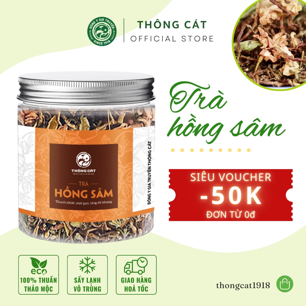 Trà hoa sơn mật hồng sâm Đông y gia truyền Thông Cát- Thanh nhiệt, giải đọc, mát gan, tiêu đờm hiệu quả