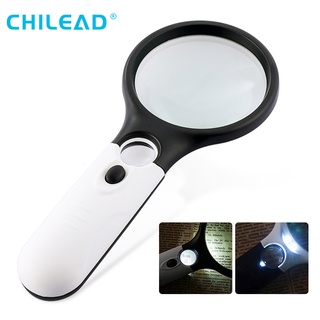 Kính Lúp 3X 45X Cầm Tay Có 3 Đèn LED Dùng Để Đọc Sách/Trang Sức