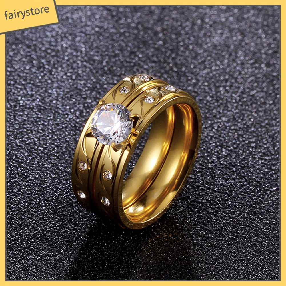 Nhẫn Đeo Tay Kim Loại Đính Đá Màu Thanh Lịch Cho Nữ